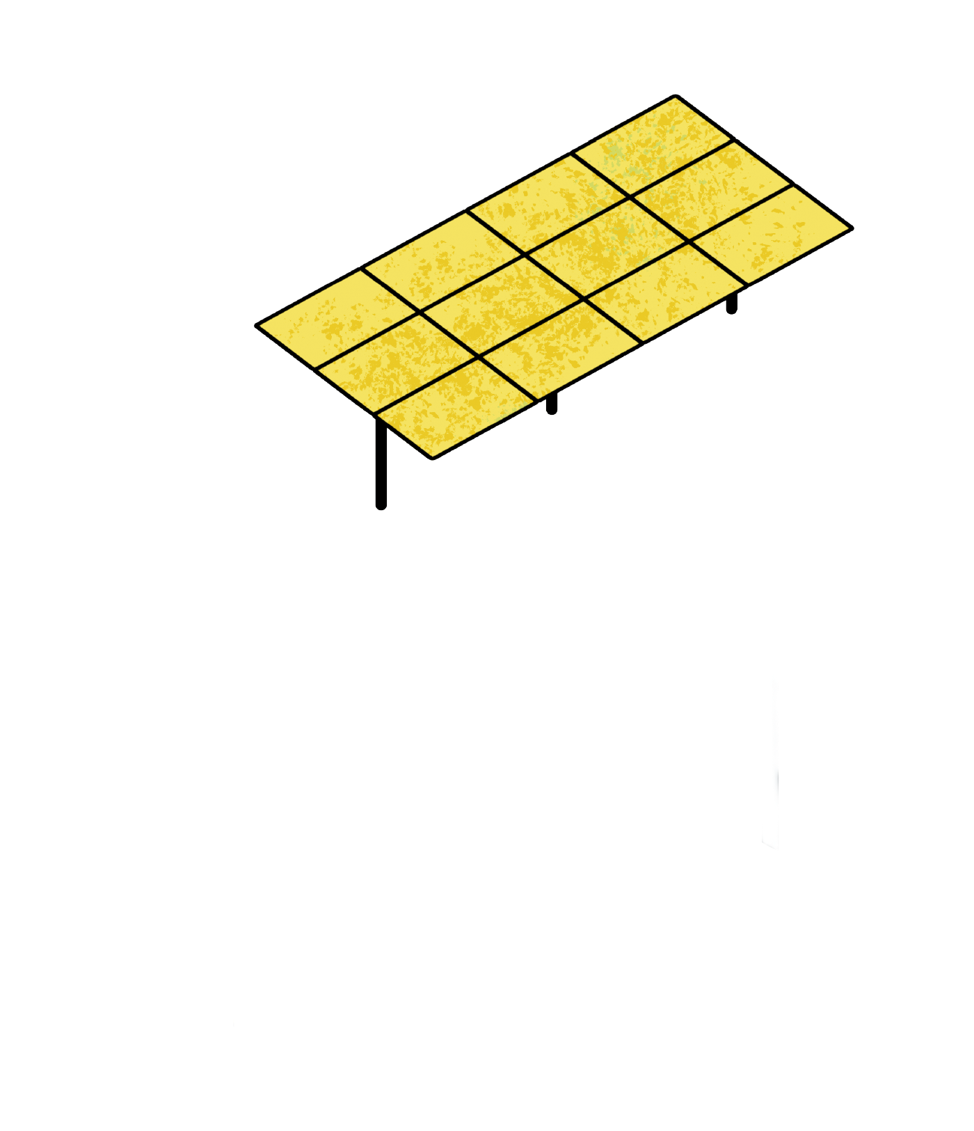 solar panel on the roof of the hut